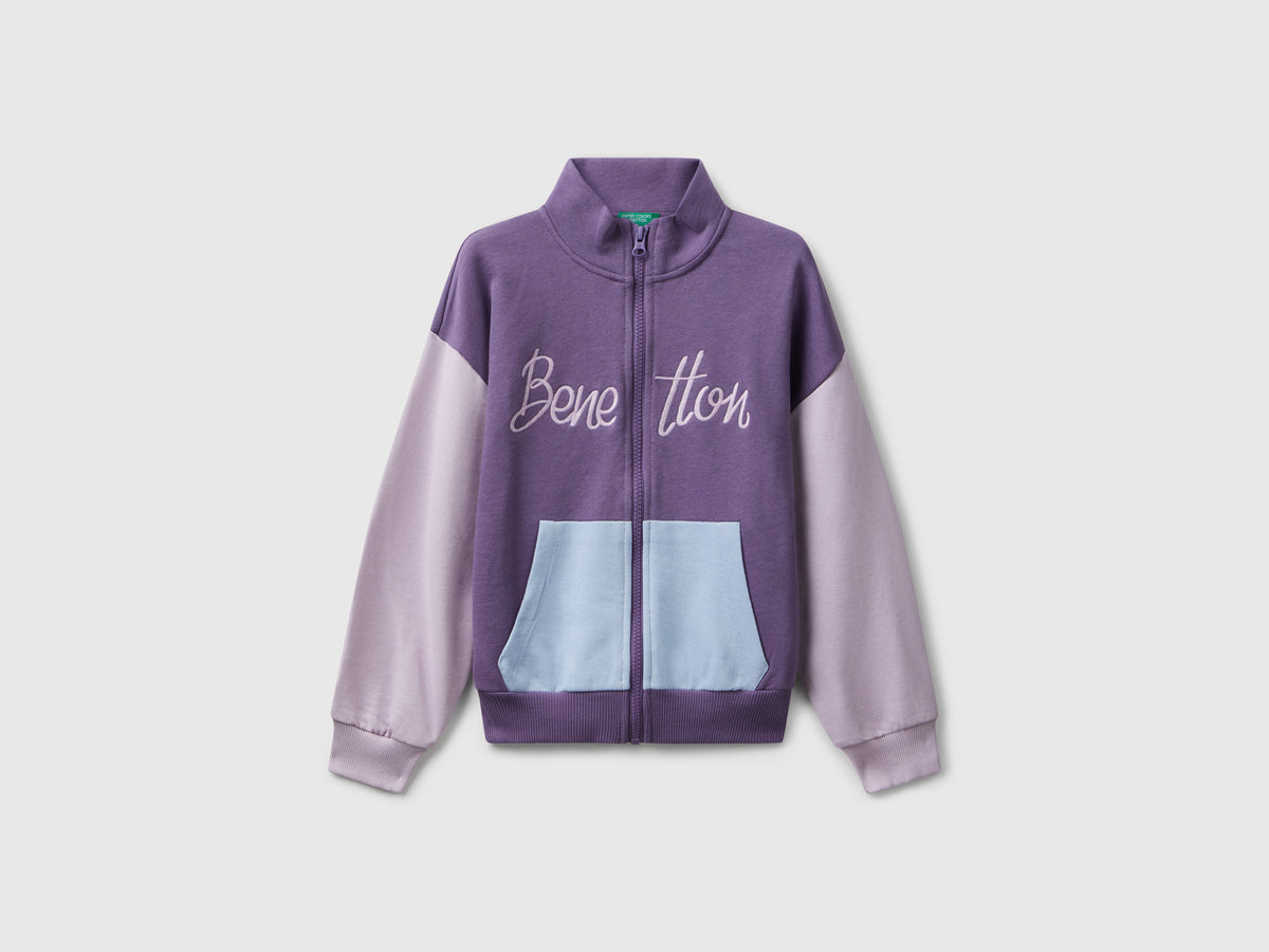 Felpa con zip e stampa