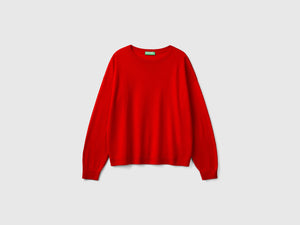 Maglia con scollo a barchetta in pura lana Merino