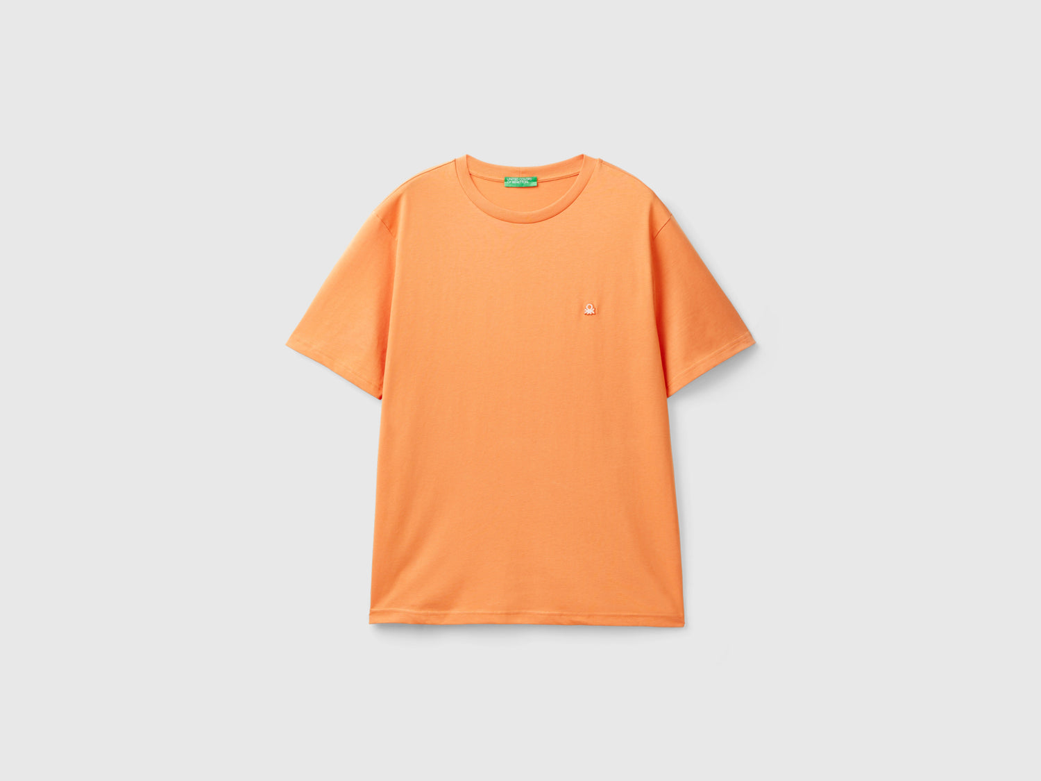 T-shirt basica 100% cotone bio da uomo arancione | Benetton Outlet