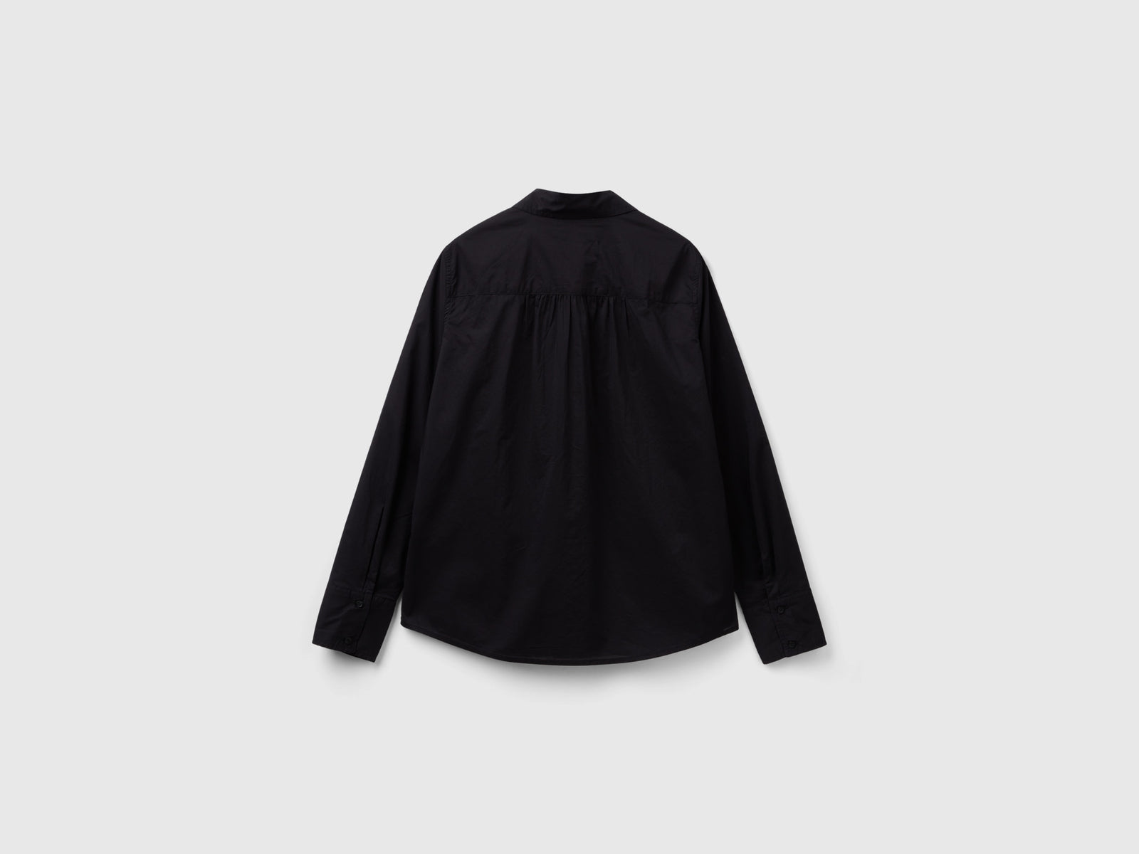 Camicia regular fit in cotone leggero da donna nero 2 | Benetton Outlet
