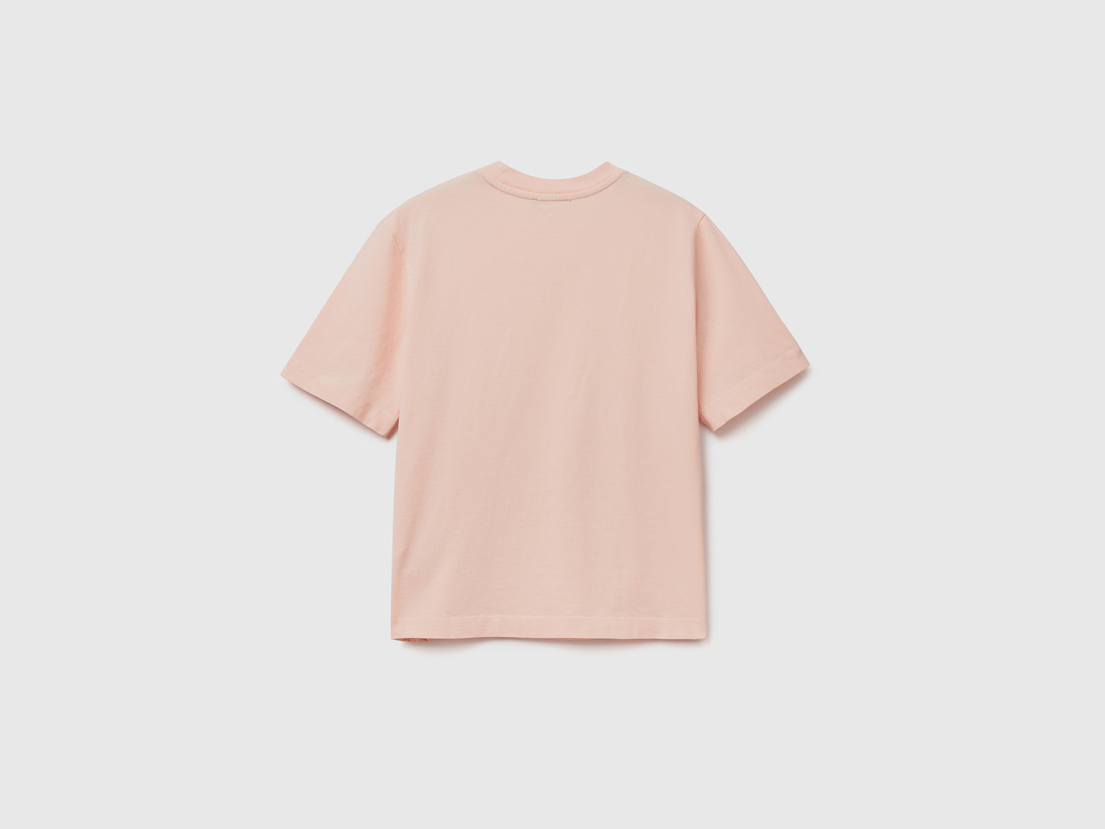T-shirt girocollo a manica corta realizzata in puro cotone da donna rosa 2 | Benetton Outlet