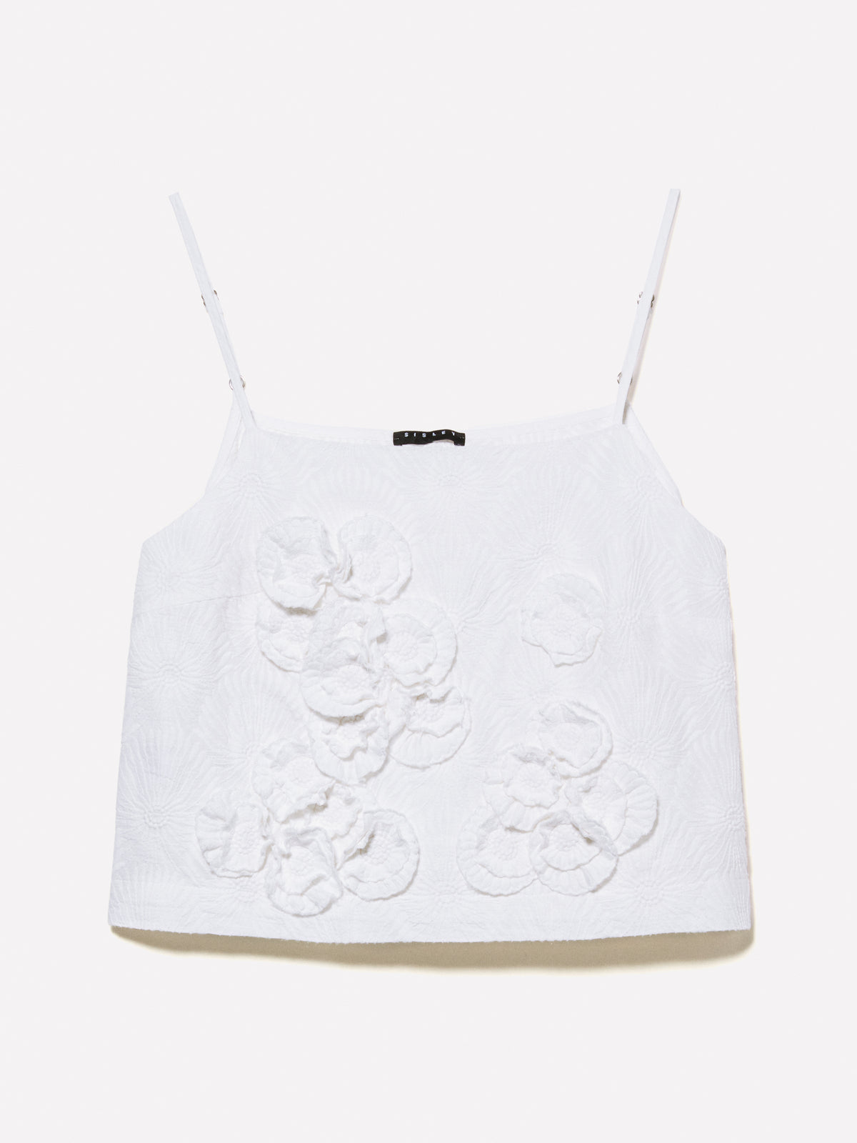 Top cropped con fiori