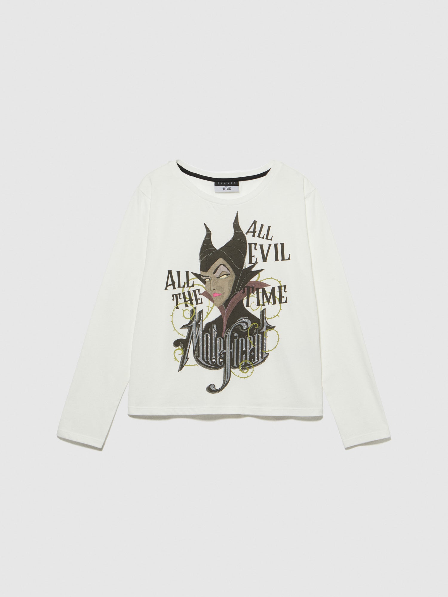T-shirt con glitter e stampa ©Disney da bambina bianco panna | Sisley young Outlet