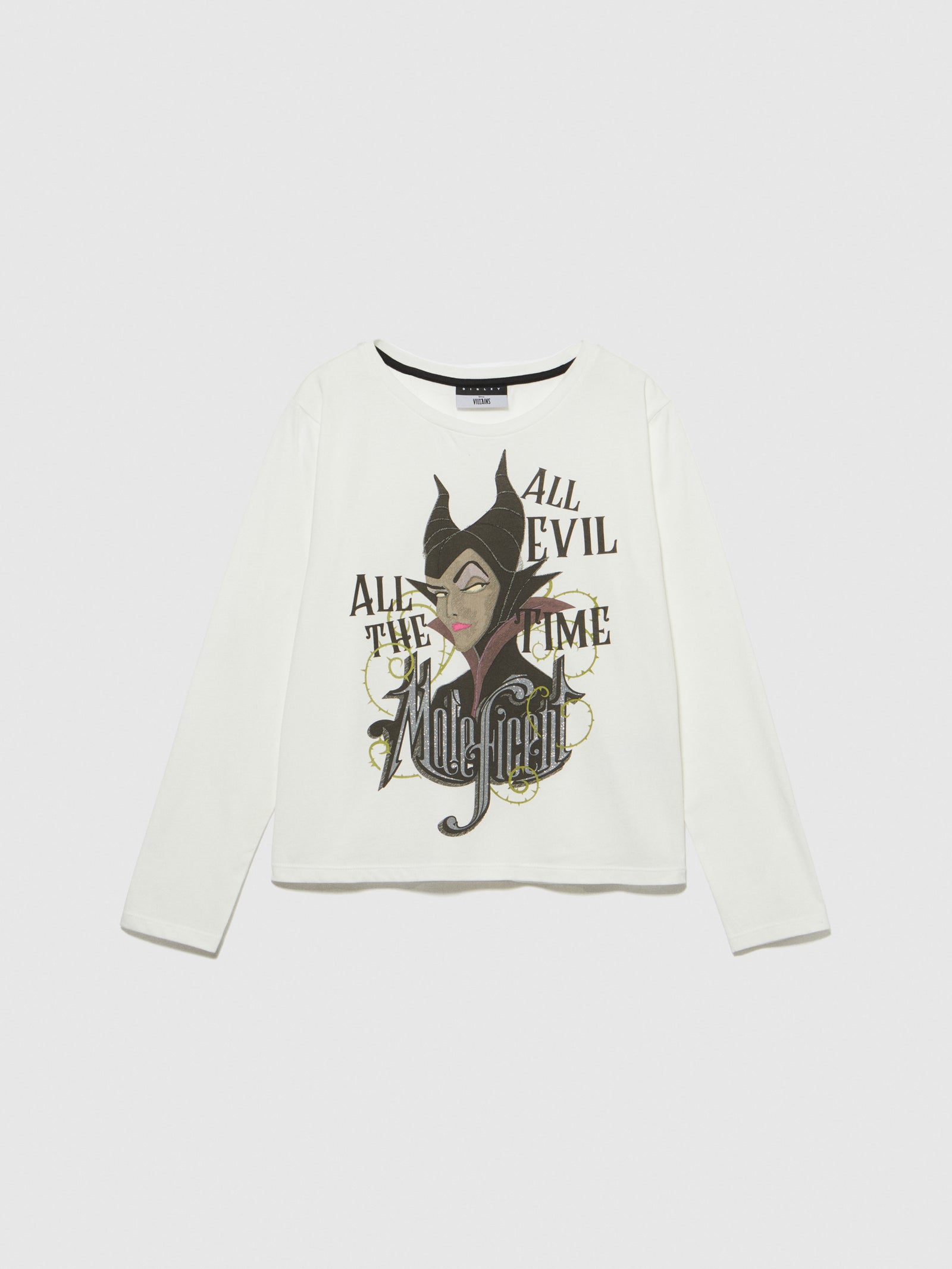 T-shirt con glitter e stampa ©Disney da bambina bianco panna | Sisley young Outlet