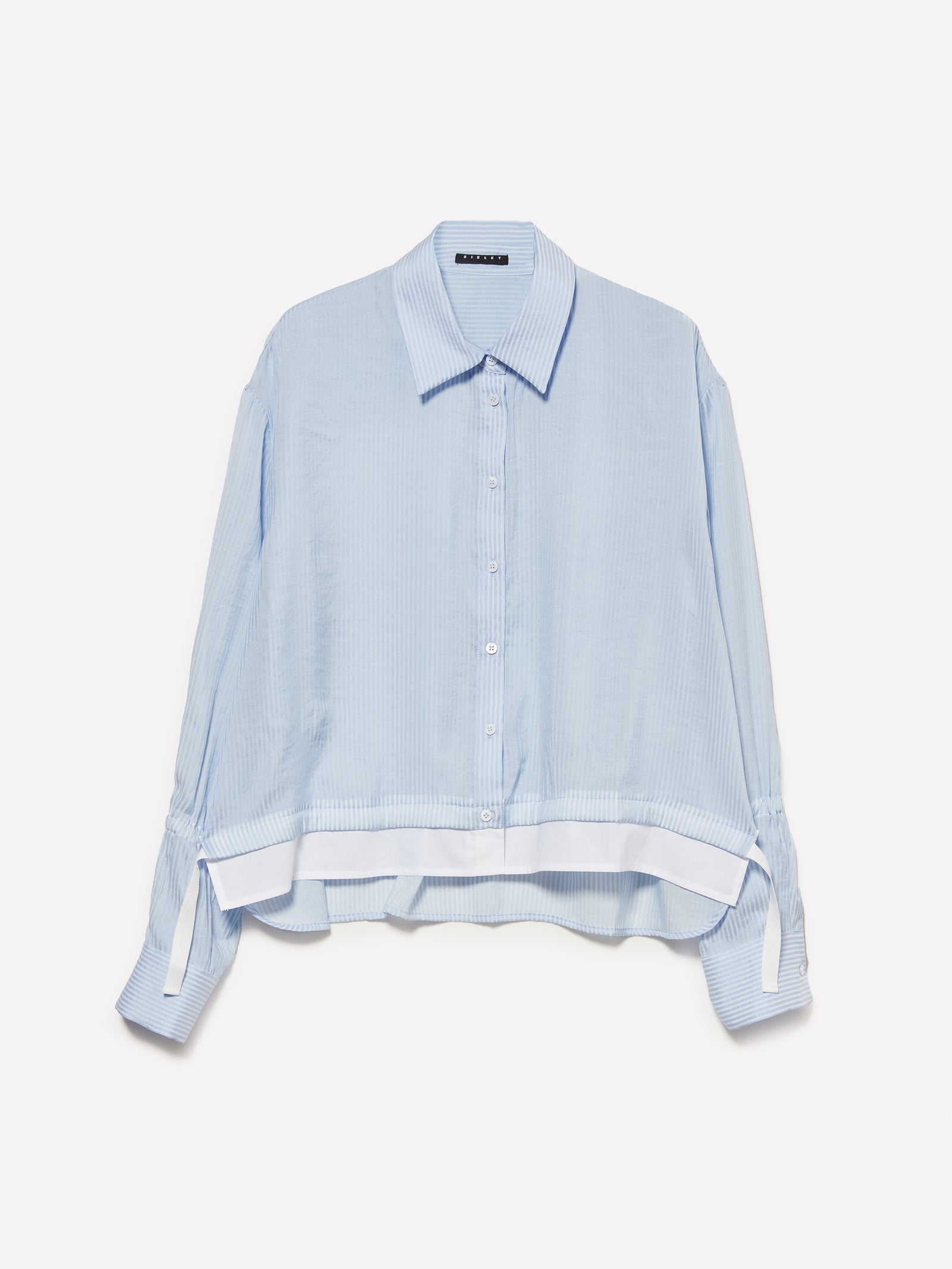 Camicia cropped azzurra a righe da donna azzurro | Sisley Outlet