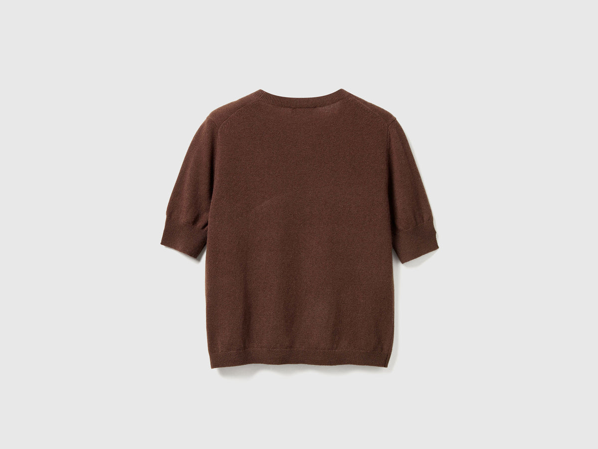 Maglia manica corta in pura lana Merino
