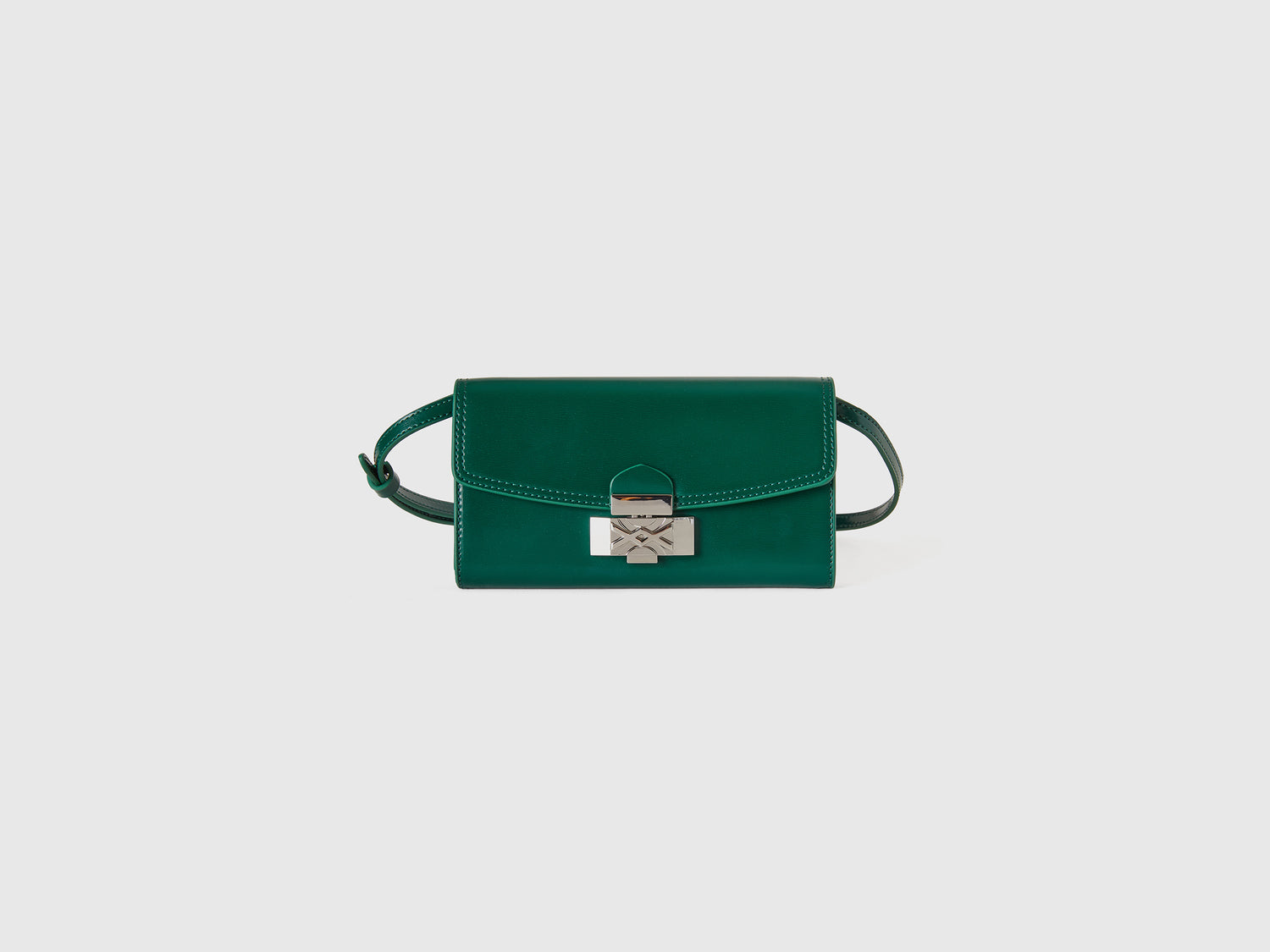 Borsa portacellulare con tracolla da donna verde scuro | Benetton Outlet