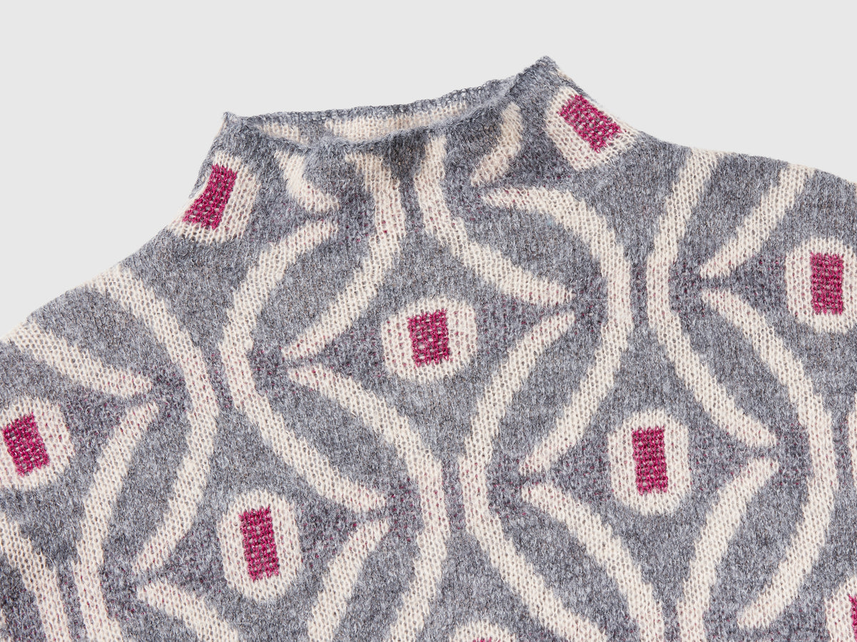 Maglia lupetto jacquard