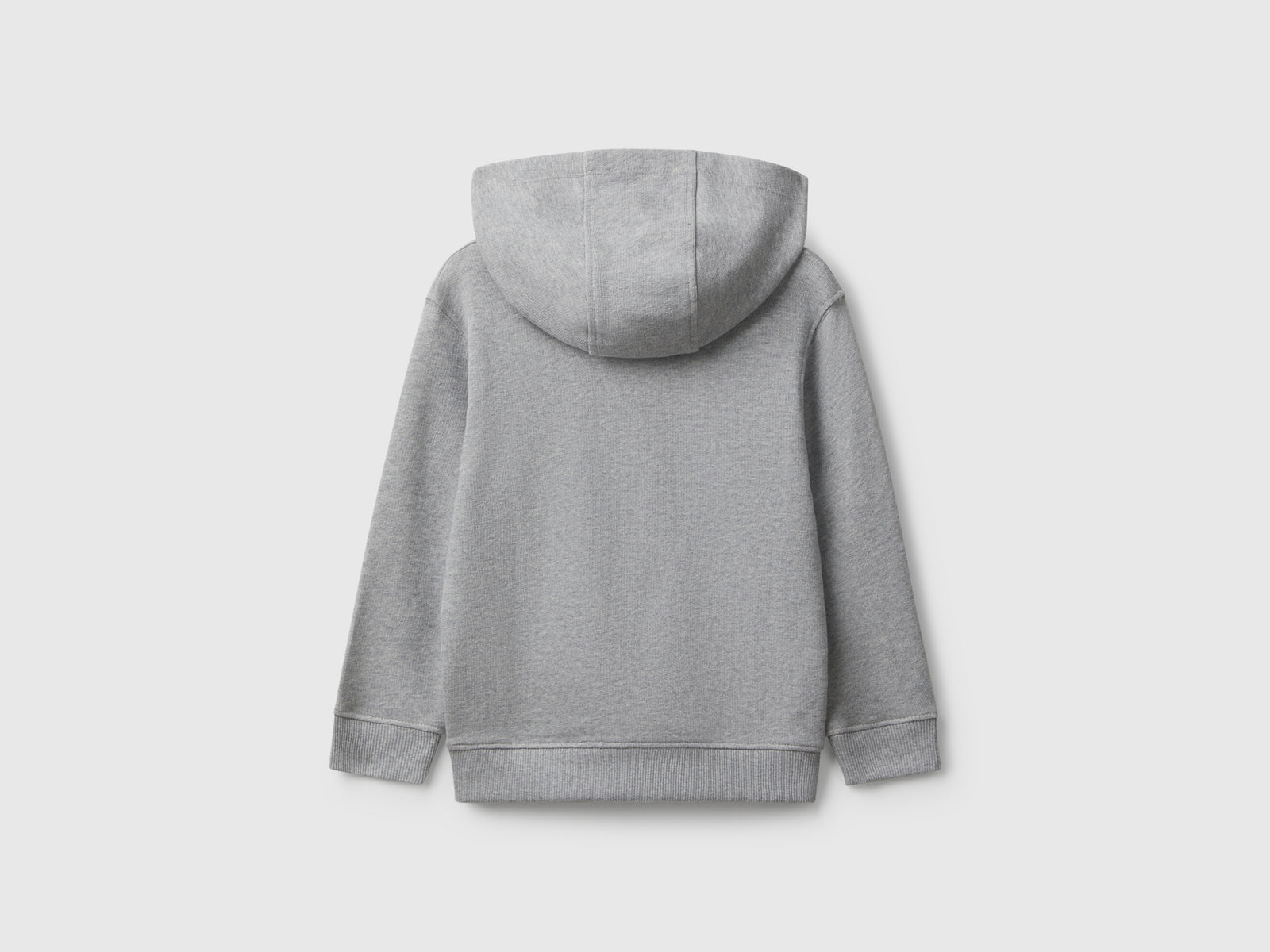Felpa con tasca e cappuccio da bimbo grigio chiaro 2 | Benetton Outlet