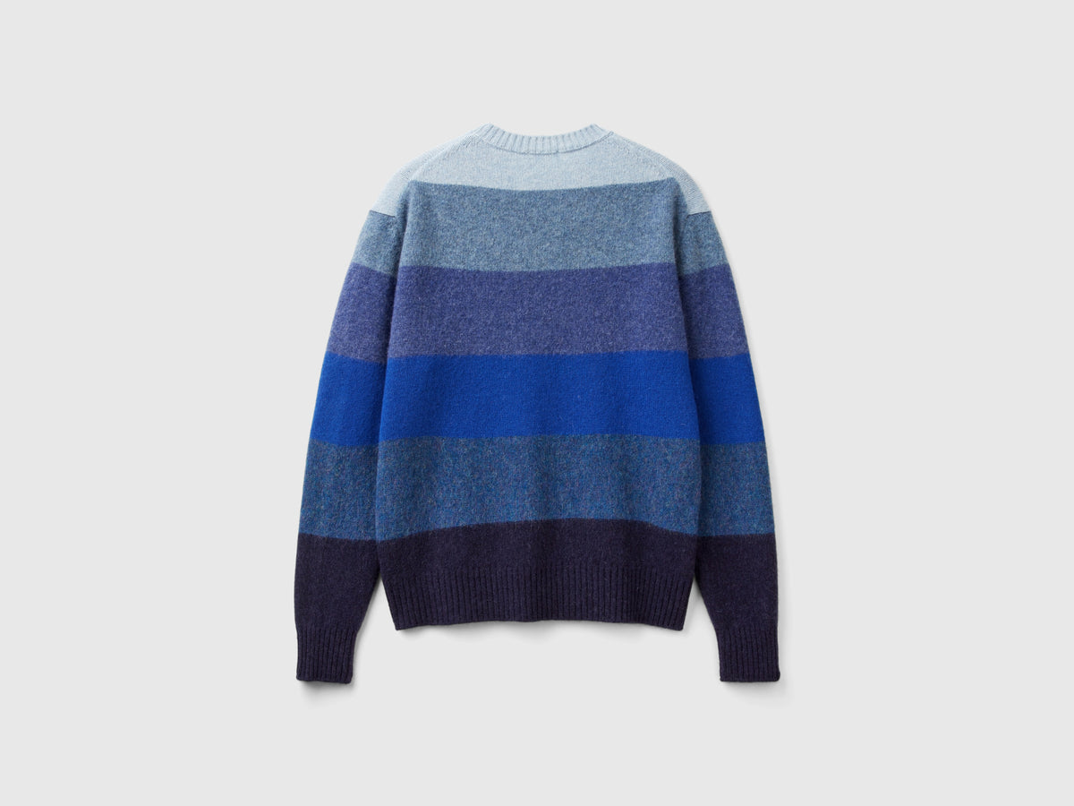 Maglia a righe in pura lana Shetland
