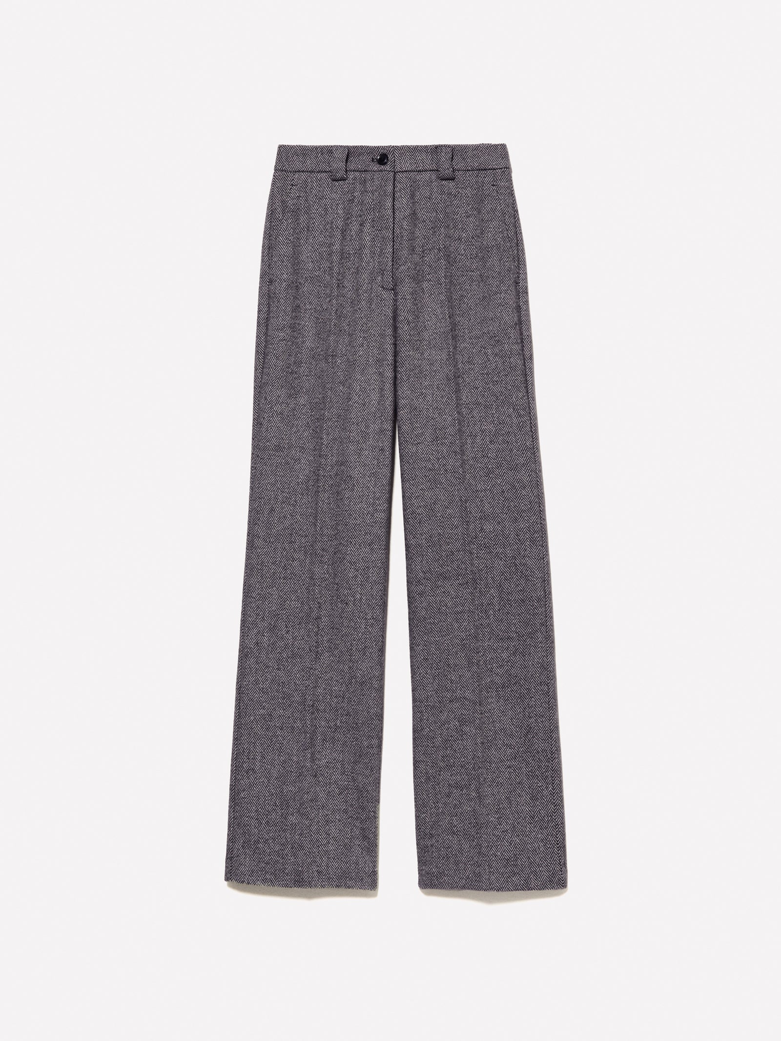 Pantalones de corte acampanado teñidos en hilo da donna grigio | Sisley Outlet