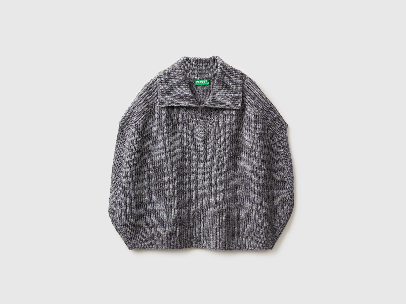 Mantella con collo alto da donna grigio scuro | Benetton Outlet