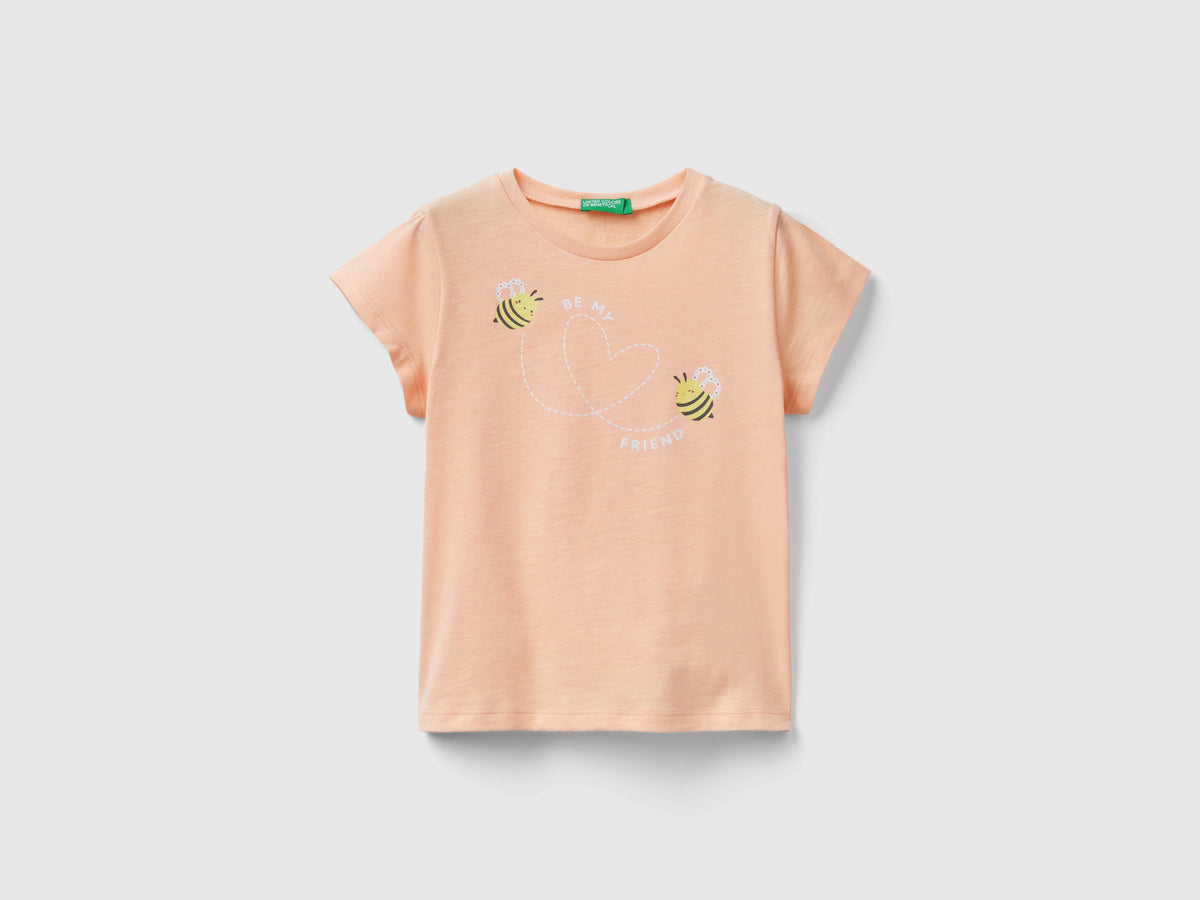 T-shirt in cotone bio con glitter