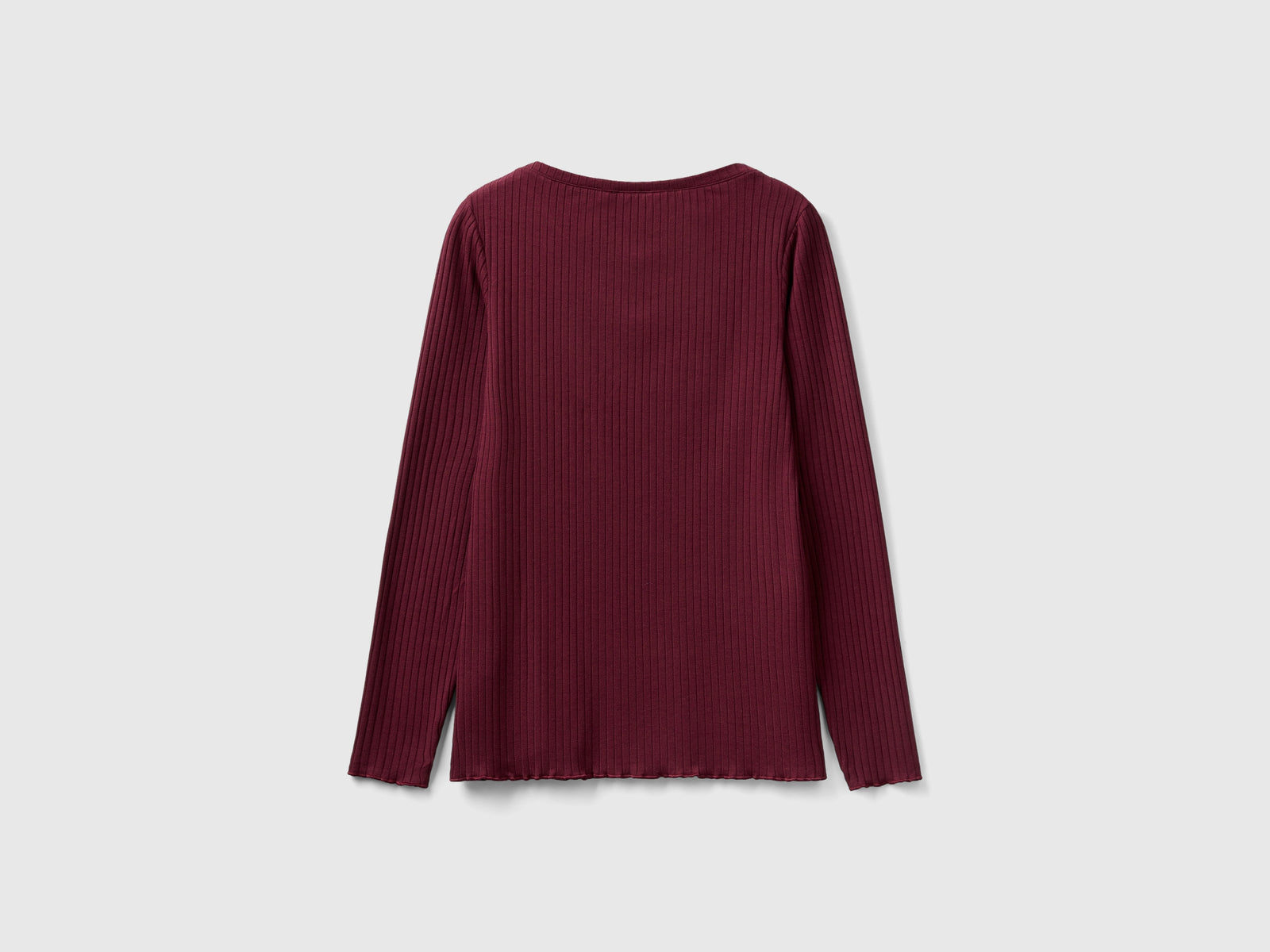Maglietta calda a costine da donna bordeaux 2 | Benetton Outlet