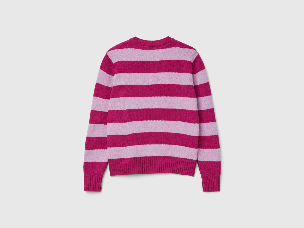 Cardigan a righe in pura lana Shetland