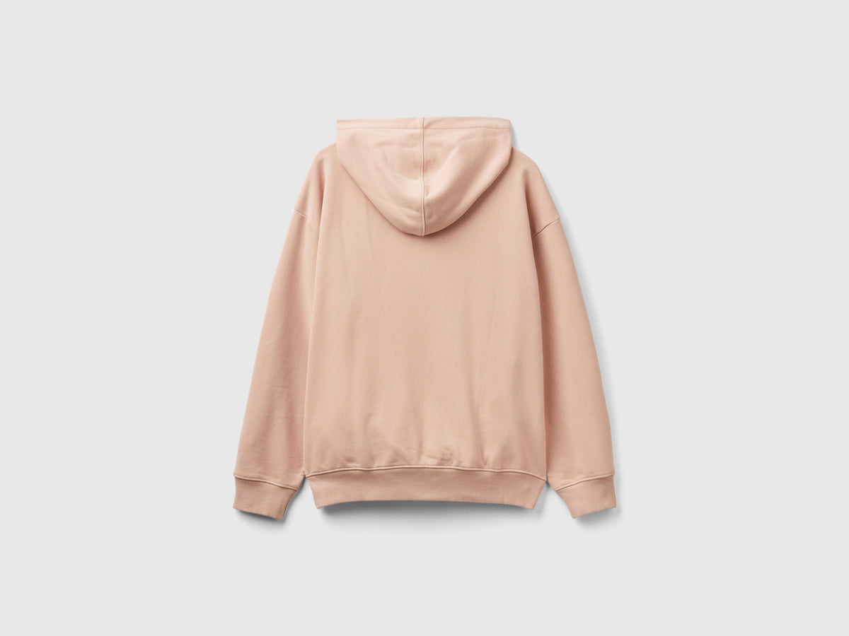 Felpa con ricamo in misto cotone bio