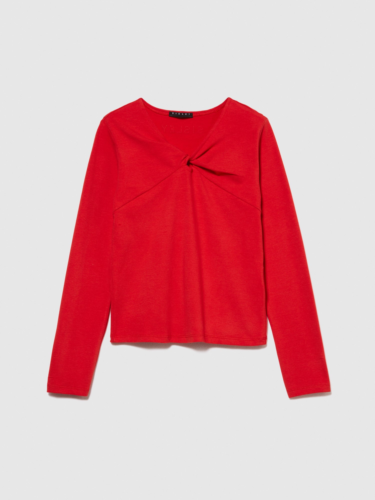 T-shirt con nodo da bambina rosso | Sisley young Outlet