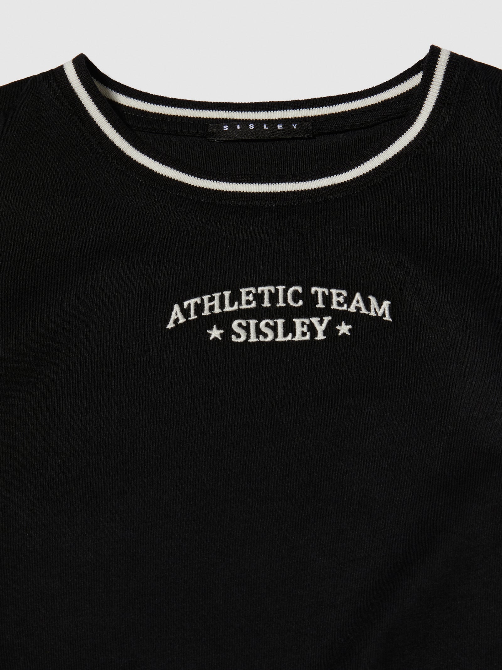 T-shirt con ricamo da bambina nero 2 | Sisley young Outlet