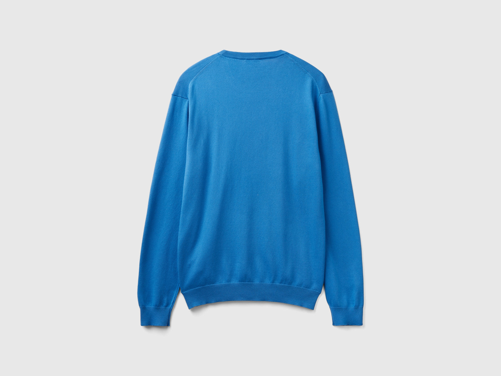 Maglia girocollo 100% cotone da uomo blu 2 | Benetton Outlet