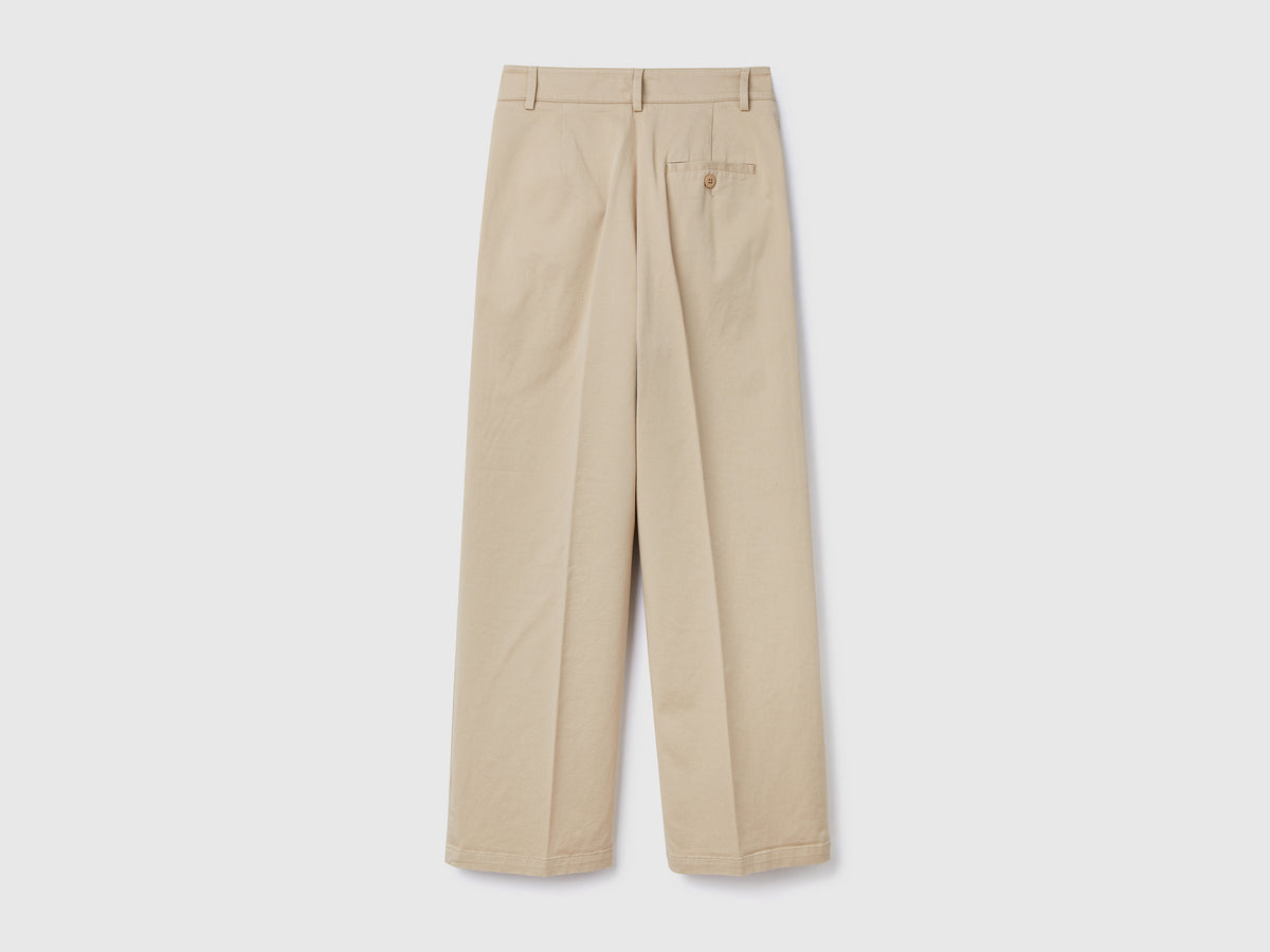 Pantaloni lunghi in twill di cotone elasticizzato