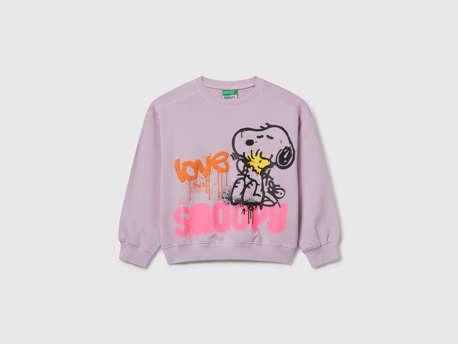 Felpa Snoopy ©Peanuts da bambina lavanda | Benetton Outlet