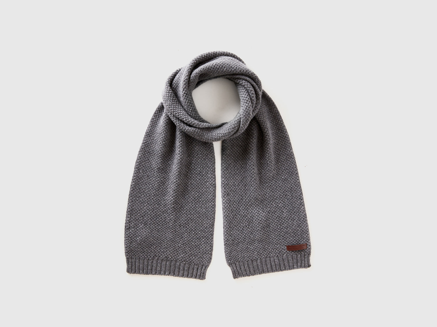 Sciarpa in misto lana da uomo grigio scuro | Benetton Outlet