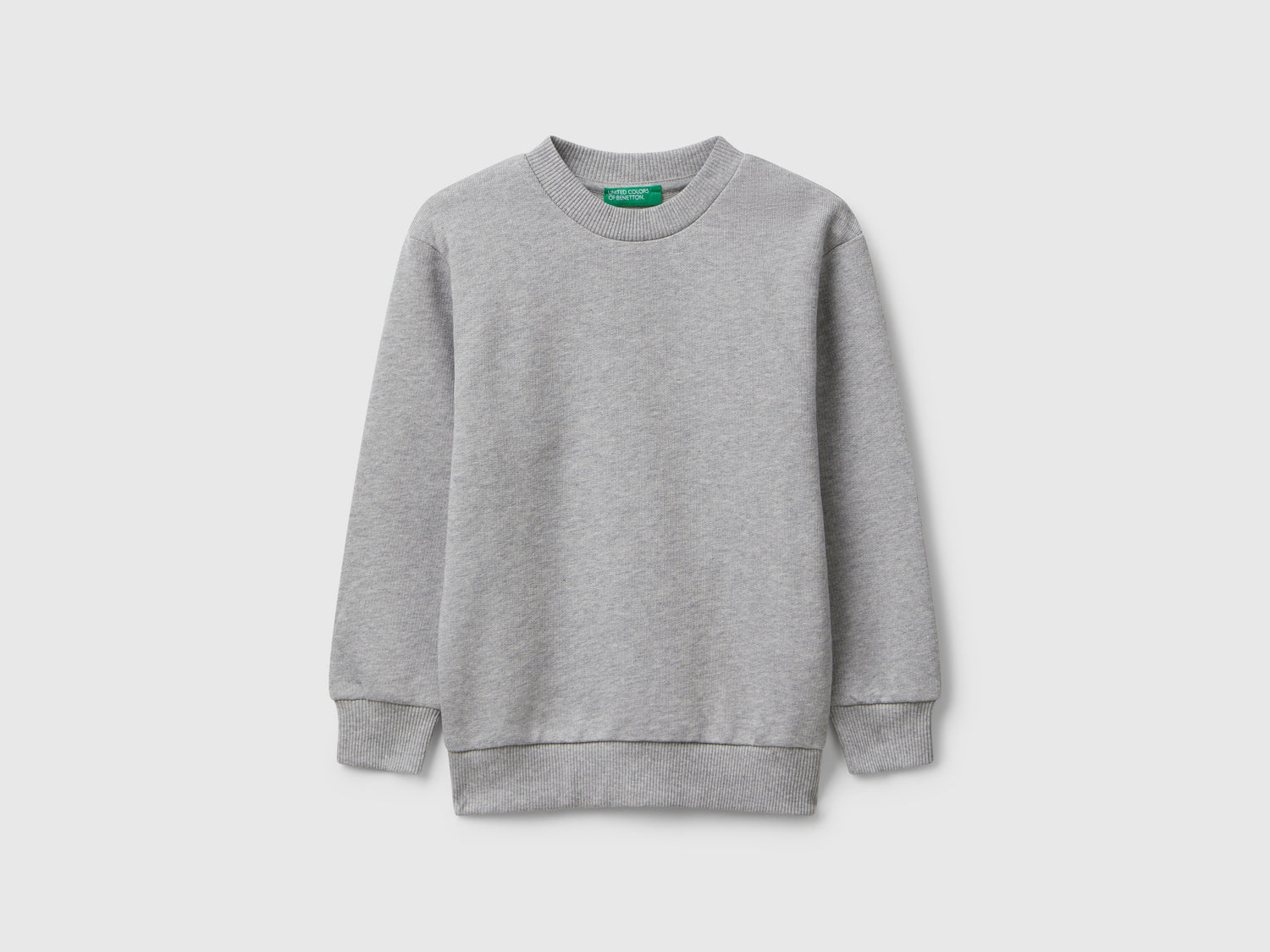Felpa manica lunga con stampa da bimbo grigio chiaro | Benetton Outlet