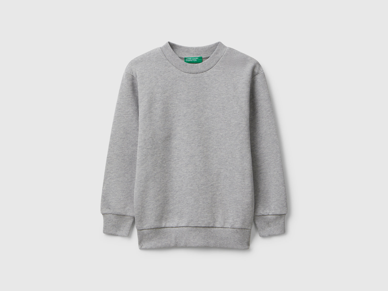 Felpa manica lunga con stampa da bimbo grigio chiaro | Benetton Outlet