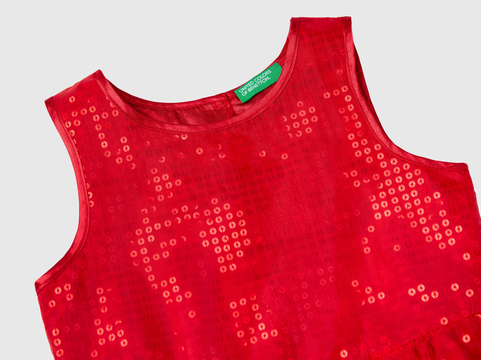 Sequin-embellished tulle dress da bimba rosso 3 | Benetton Outlet