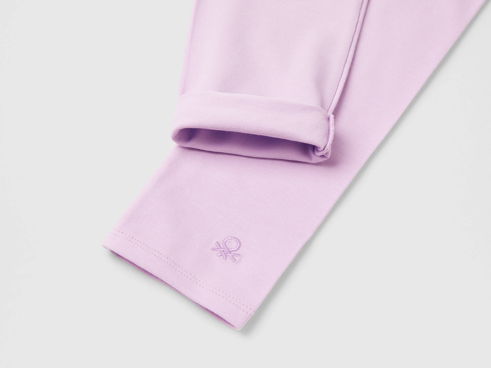 Leggings in cotone stretch con logo da bambina lilla 3 | Benetton Outlet