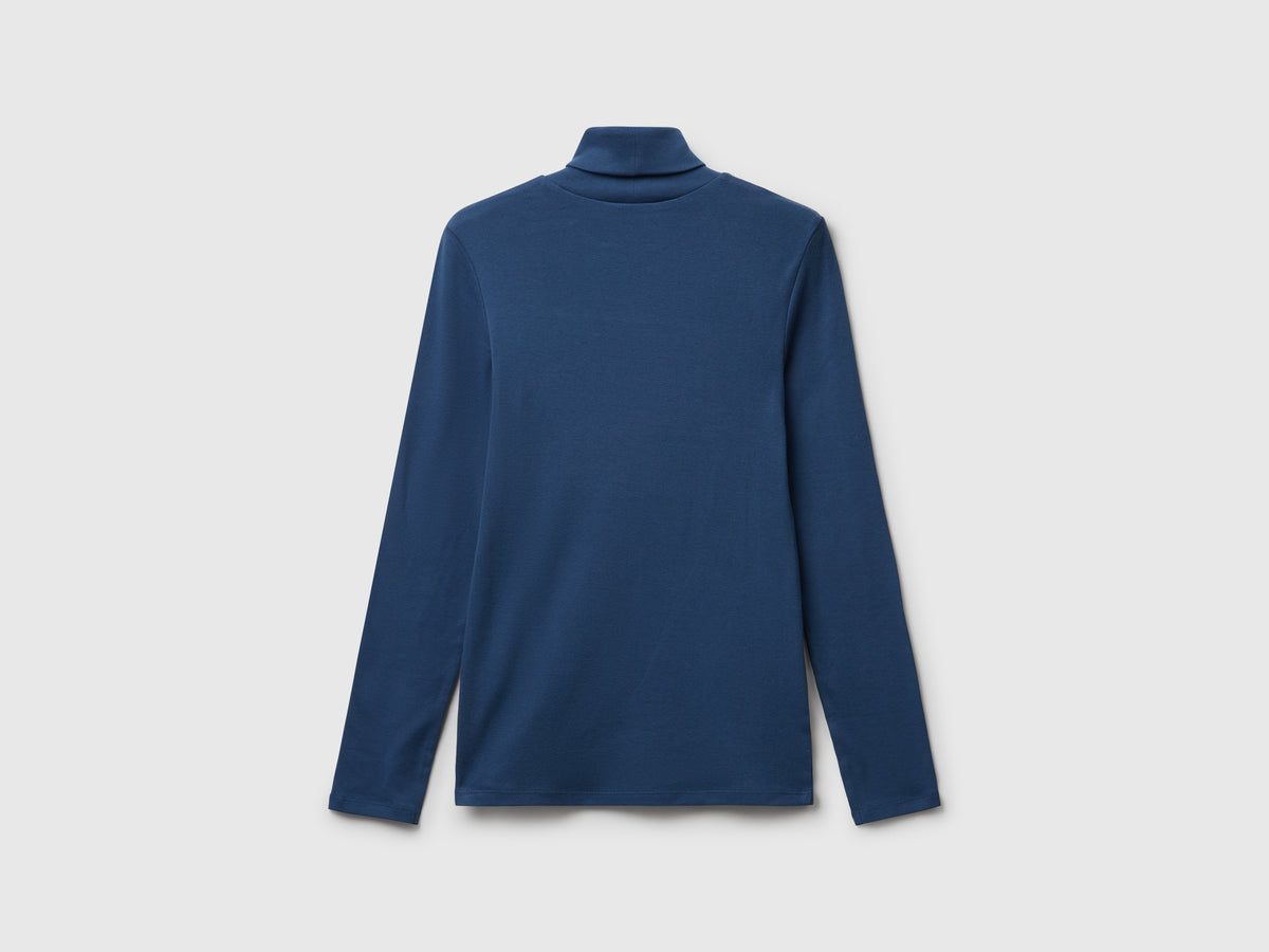 T-shirt a manica lunga con collo alto