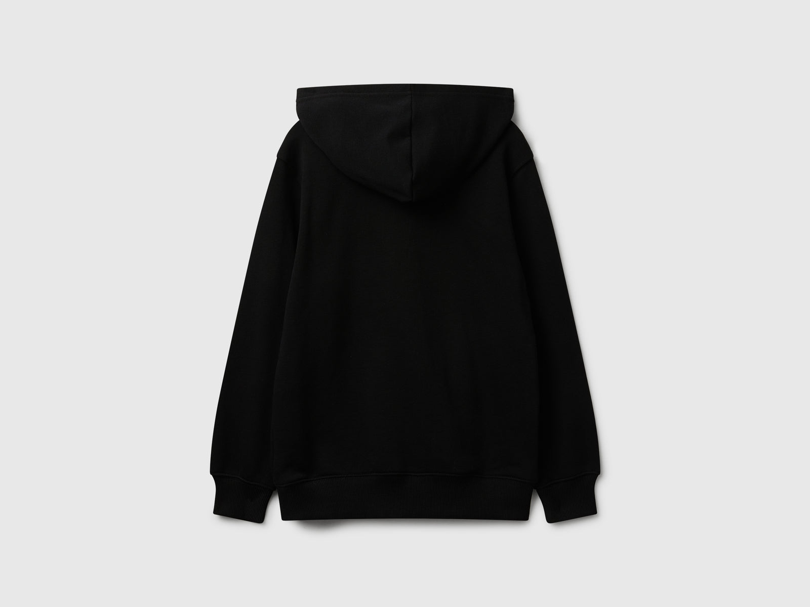 Felpa con cappuccio in cotone da bambino nero 2 | Benetton Outlet