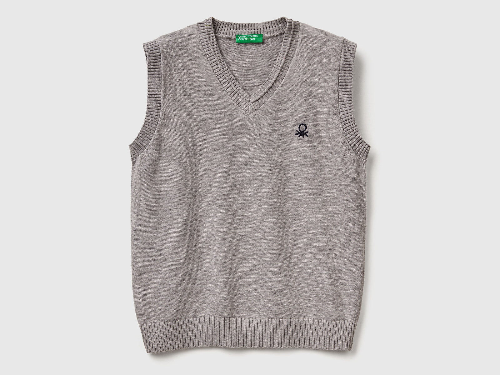 Gilet in maglia da bambino grigio chiaro | Benetton Outlet