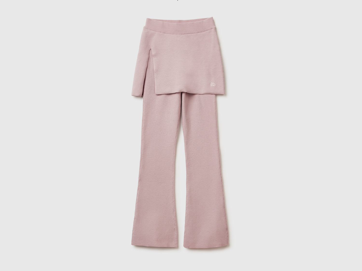 Pantaloni flare con minigonna da donna rosa tenue | Benetton Outlet