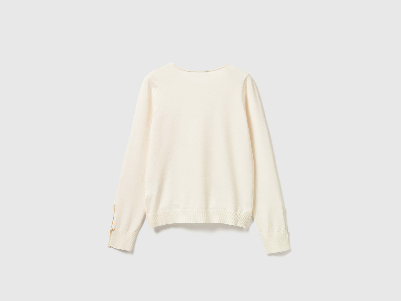 Maglia con scollo quadrato da donna bianco panna 2 | Benetton Outlet