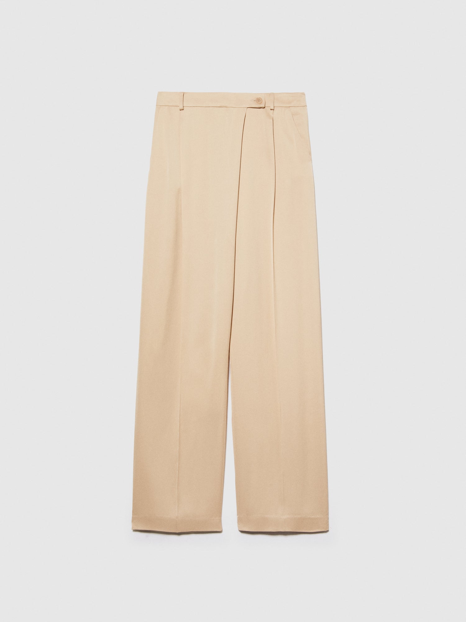 Pantaloni in satin da donna rosa carne | Sisley Outlet