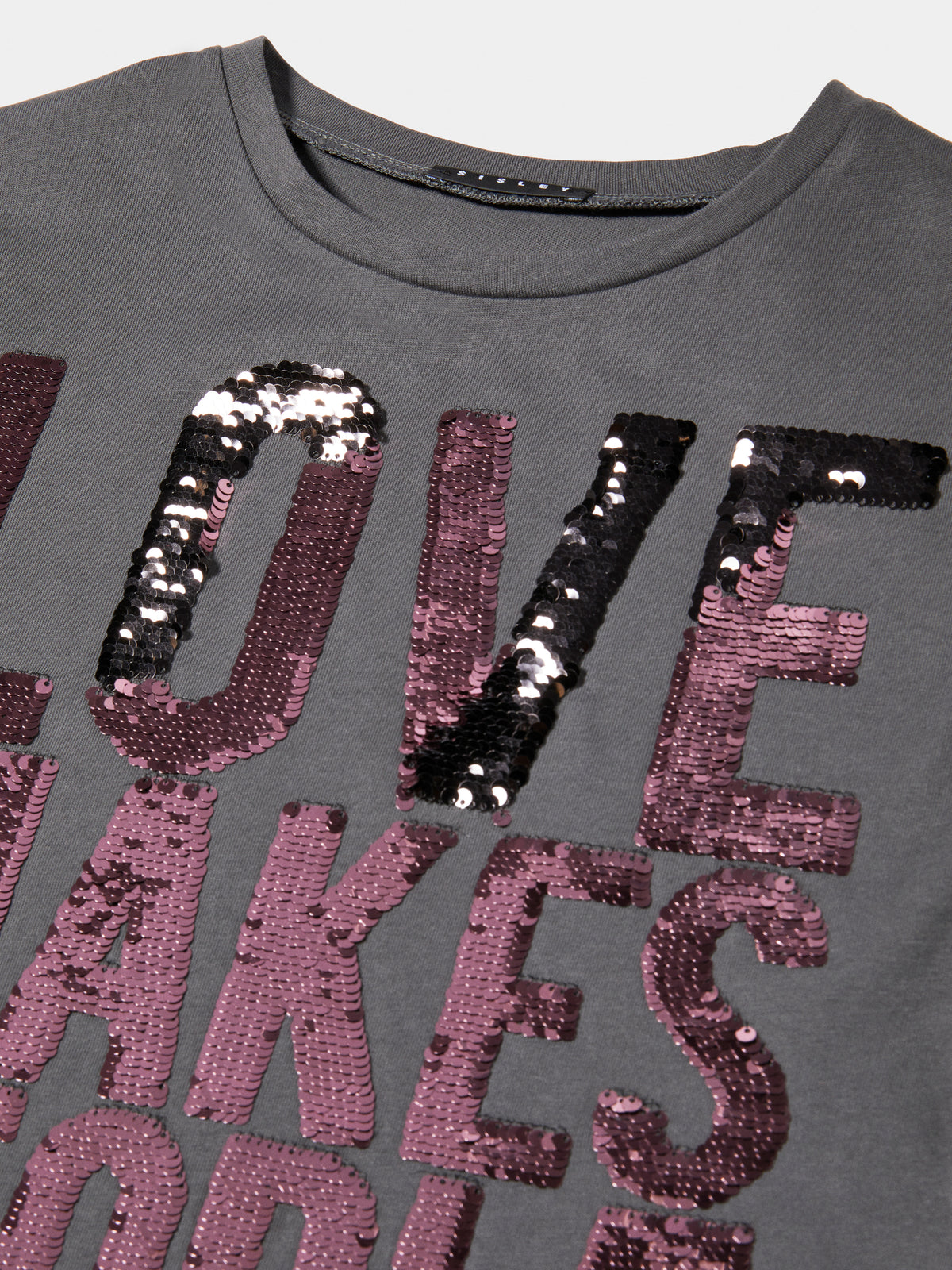T-shirt con paillettes flip up