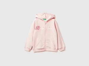 Felpa con zip e paillettes
