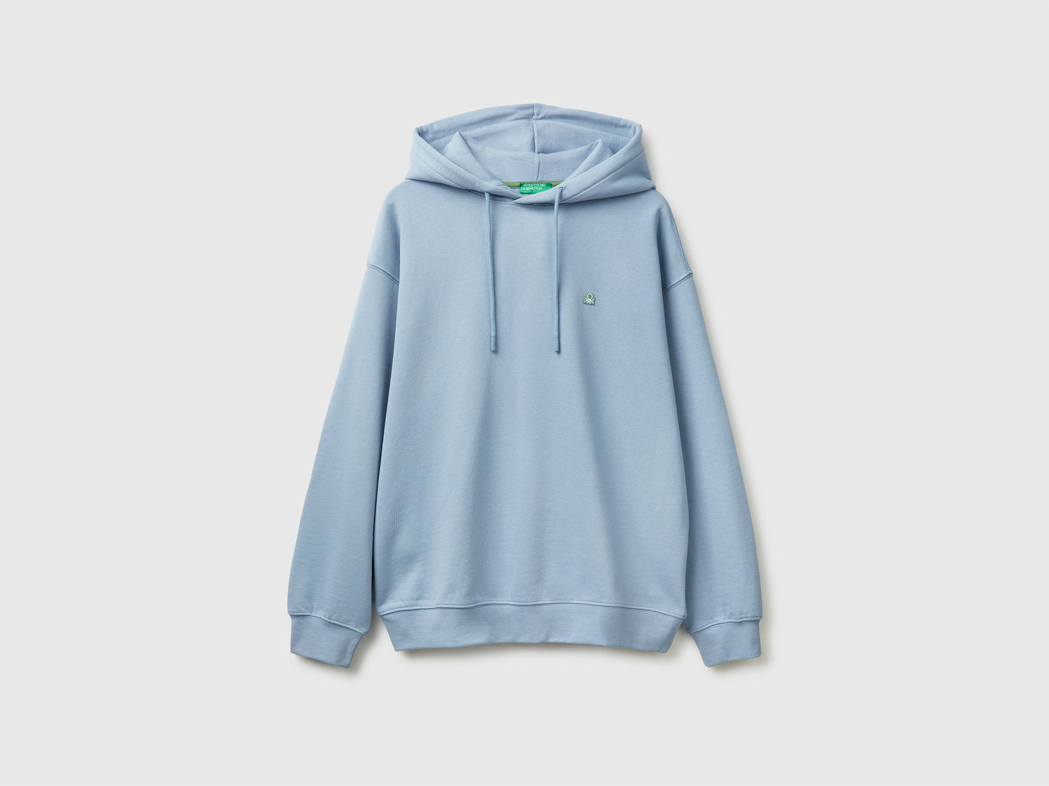 Felpa in cotone con cappuccio da uomo azzurro | Benetton Outlet