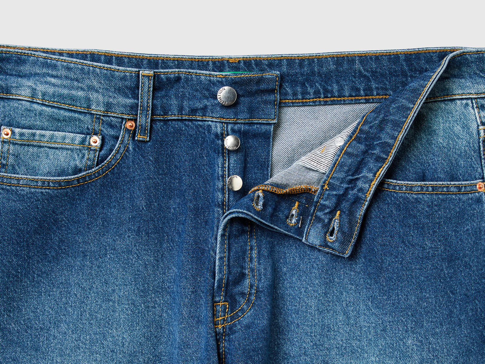 Jeans cinque tasche straight fit da uomo blu 3 | Benetton Outlet