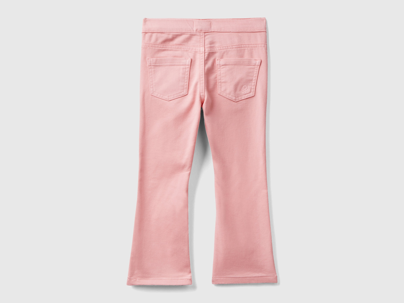 Pantaloni elasticizzati a zampa da bimba rosa 2 | Benetton Outlet