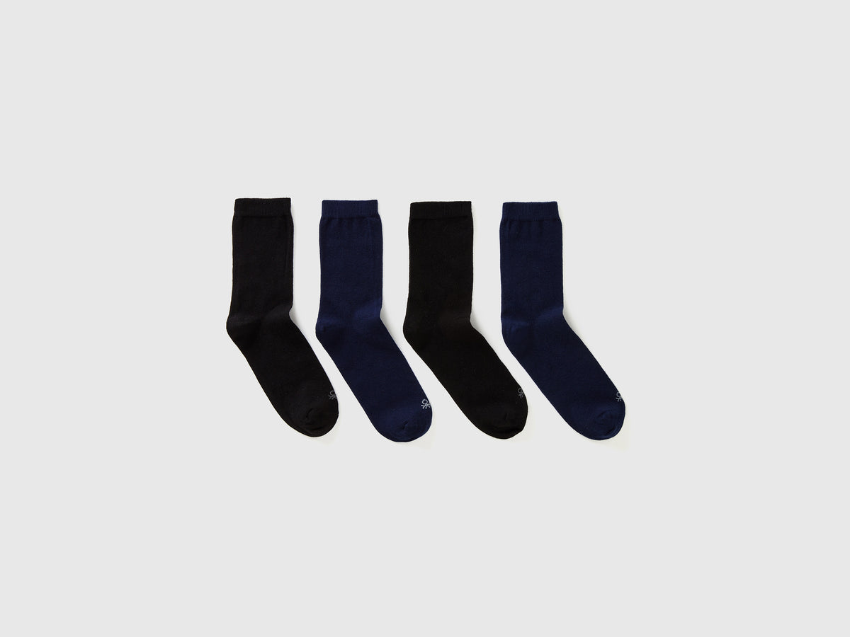 Cotton blend socks set da uomo multi-color | Benetton Outlet