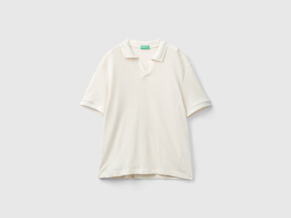Polo in cotone traforato