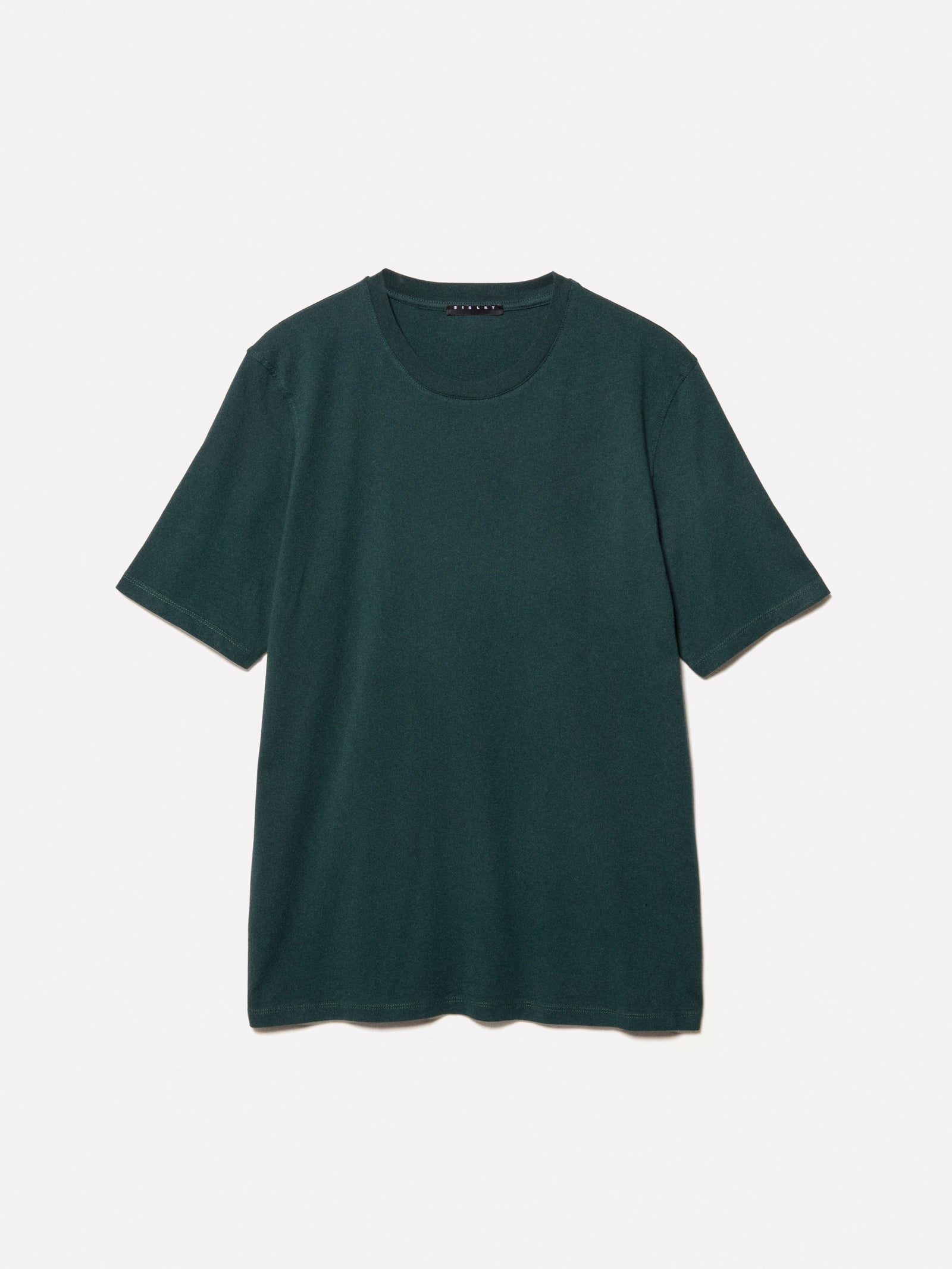 T-shirt a maniche corte regular fit da uomo verde scuro | Sisley Outlet