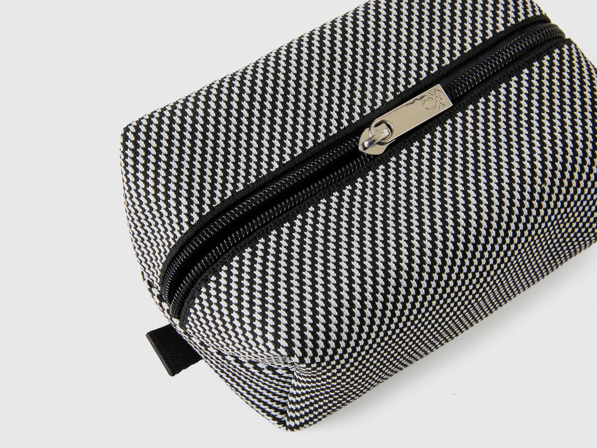Beauty case jacquard bianco e