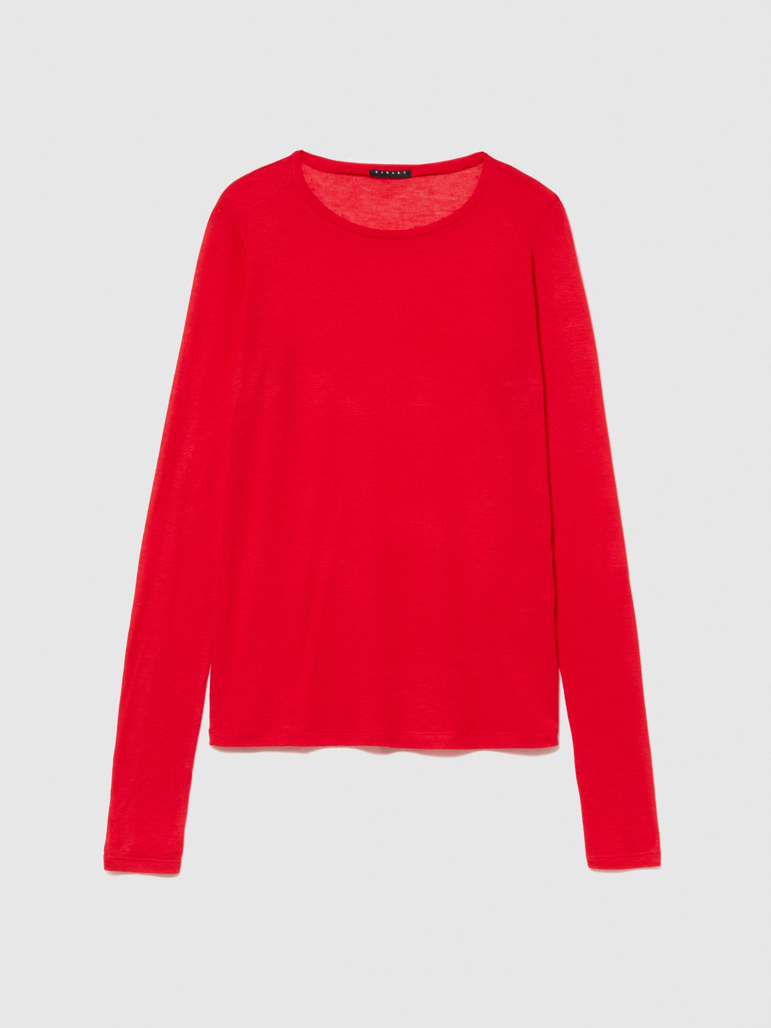 T-shirt girocollo da donna rosso | Sisley Outlet