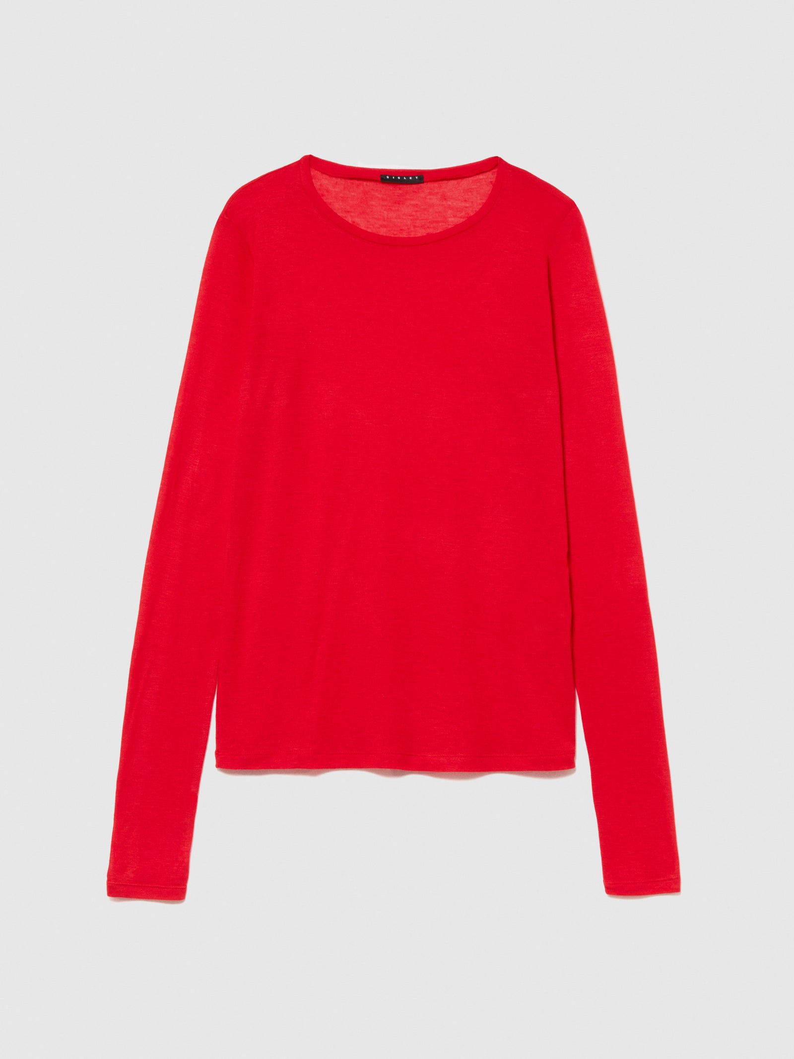 T-shirt girocollo da donna rosso | Sisley Outlet
