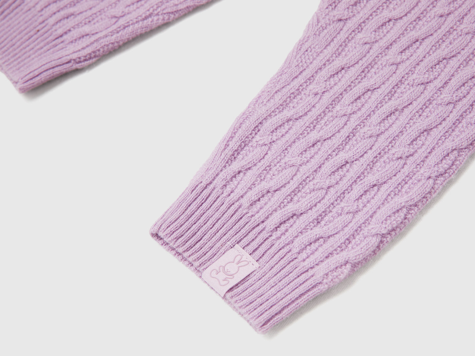 Pantaloni con trecce in misto lana da neonato lavanda 3 | Benetton Outlet