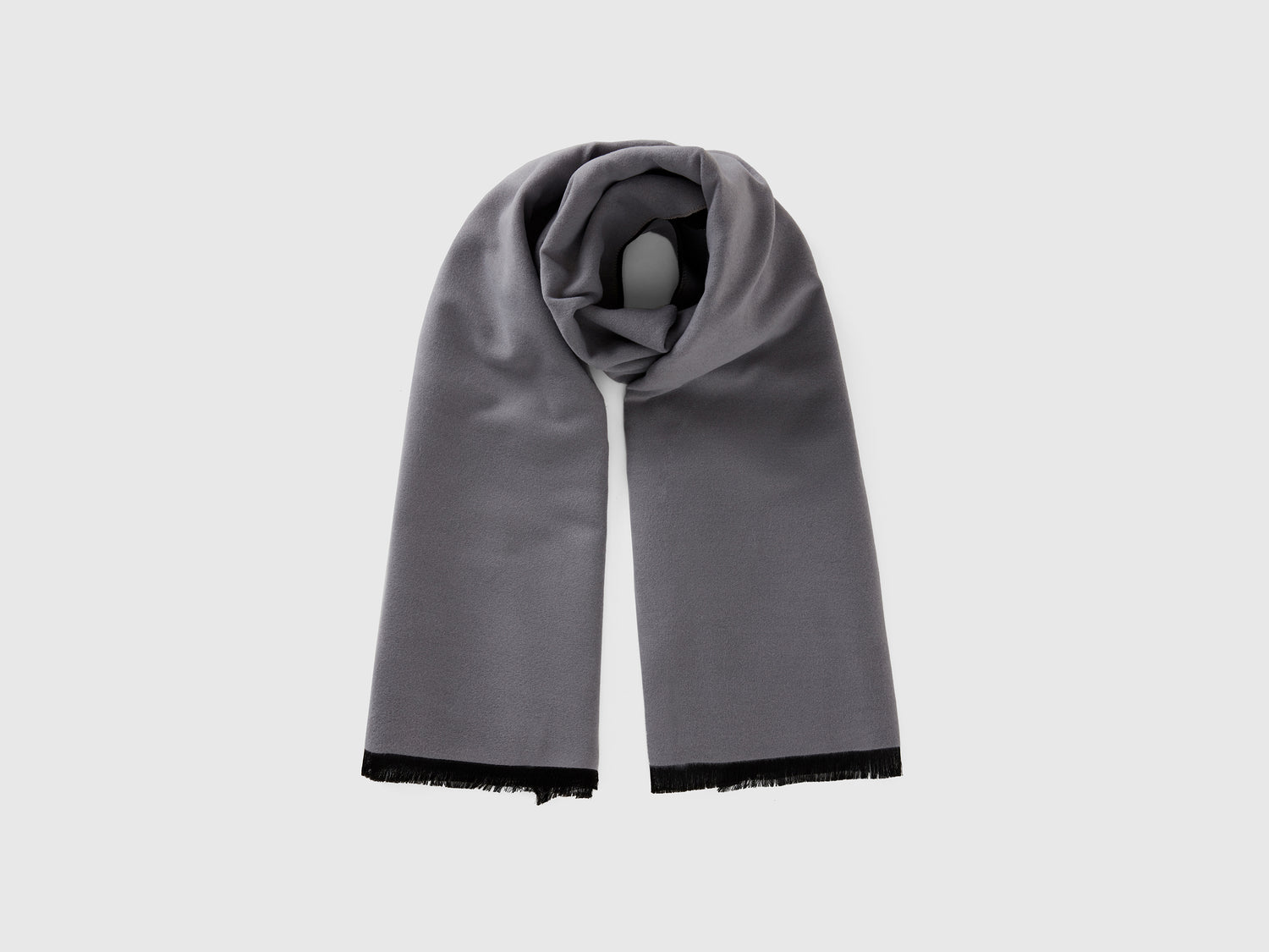Sciarpa bicolor con frange da donna grigio | Benetton Outlet