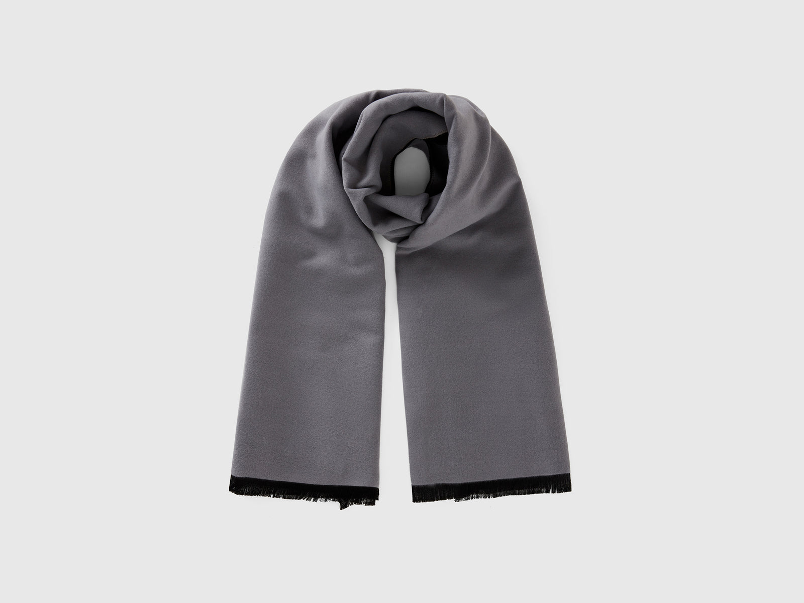 Sciarpa bicolor con frange da donna grigio | Benetton Outlet